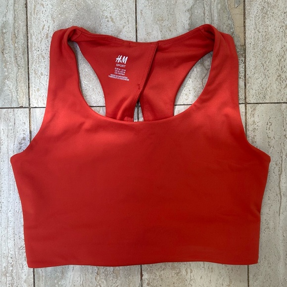 H&M Athletic Sports Bra (Medium) - Soft Red/Coral Orange - Picture 1 of 10